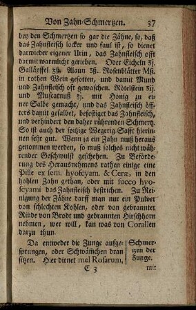 Schmertzen der Zunge [des Halses].