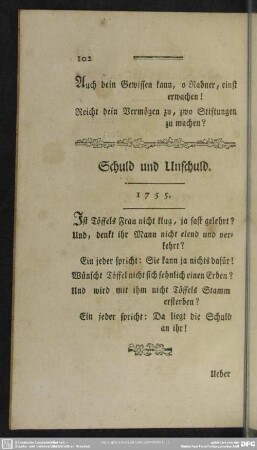Schuld und Unschuld. 1755