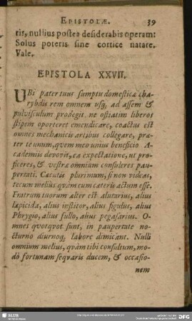 Epistola XXVII.