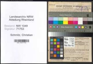 Entnazifizierung Christian Schmitz , geb. 21.07.1890 (Friseurmeister)