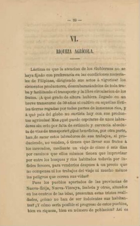 VI. Riqueza agrícola