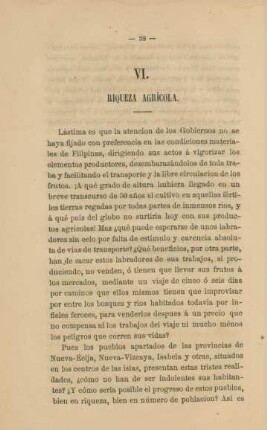 VI. Riqueza agrícola