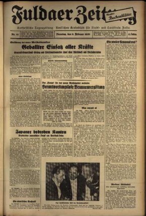 Ausgabe vom Dienstag, den 08. Februar 1938.