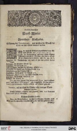 Architectonische Kunst = Woerter und benoethigte Auffgaben