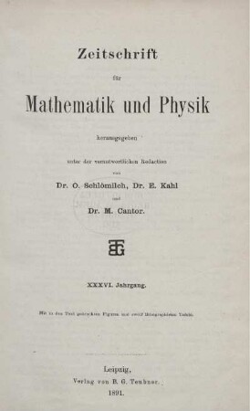 36: Zeitschrift für Mathematik und Physik