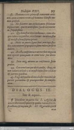 Dialogus IX. Iter & equus