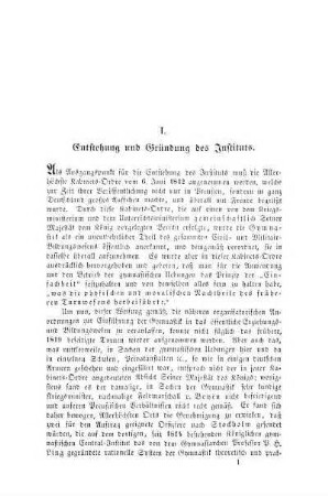 I. Entstehung und Gründung des Instituts