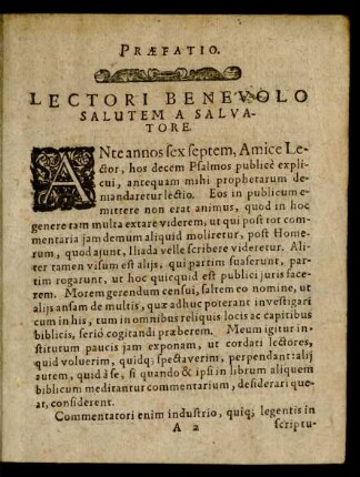 Lectori Benevolo Salutem A Salvatore