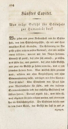 Fünftes Capitel. Was trägt Gefühl für Schönheit zur Humanität bey?