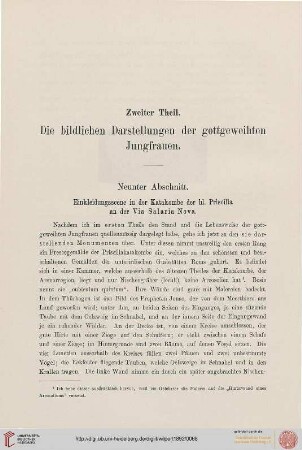 Neunter Abschnitt: Einkleidungsscene in der Katakombe der hl. Priscilla an der Via Salaria Nova
