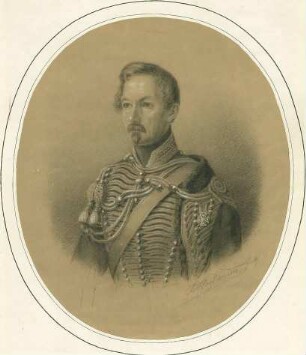 Karl von Hamel, Generalmajor und württ. Stallmeister in Uniform mit Orden, Brustbild in Halbprofil