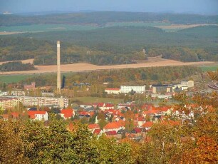 Blankenburg - Stadtübersicht mit Harzvorland : Blick vom Schlossplateau auf Blankenburg. Aufgenommen im Harz am 23. Oktober 2011