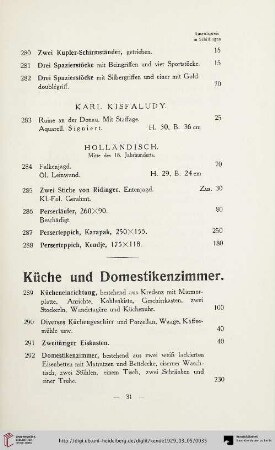 Küche und Domestikenzimmer (Nr. 289-297)