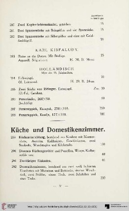 Küche und Domestikenzimmer (Nr. 289-297)
