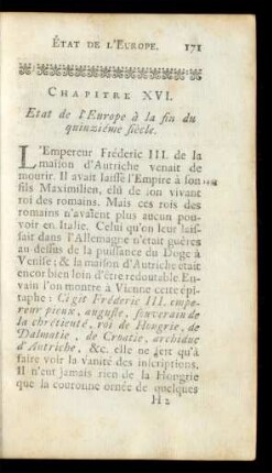 Chapitre XVI. Etat de l'Europe à la fin du quinziéme siècle.