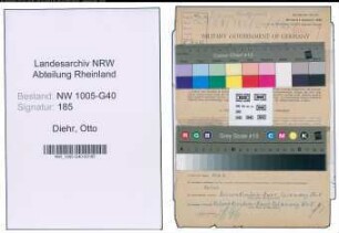 Entnazifizierung Otto Diehr , geb. 27.12.1899 (Justizsekretaer)