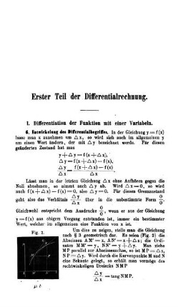 Erster Teil der Differenzialrechnung.