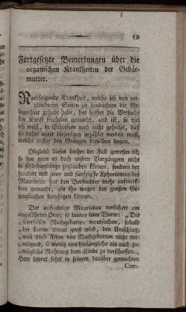 7. Fortgesetzte Bemerkungen über die organischen Krankheiten der Gebärmutter.