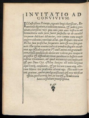 Invitatio Ad Convivium.