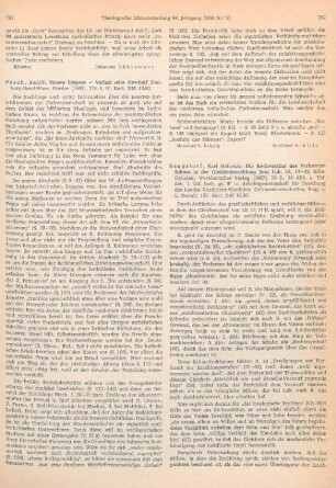 761-762 [Rezension] Pesch, Rudolf, Neuere Exegese - Verlust oder Gewinn?