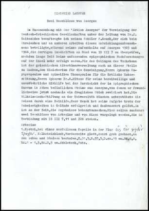 Manuskript "Zwei Beschlüsse von Amorgos"