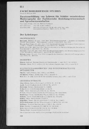 II.5 Fachübergreifende Studien