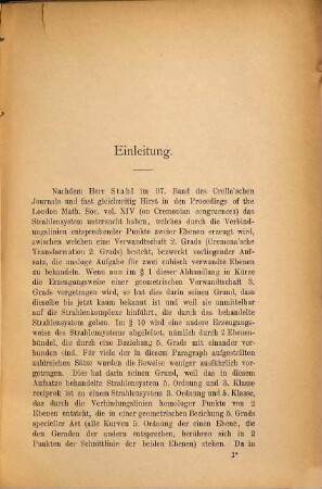 Untersuchungen über das durch zwei cubisch verwandte Ebenen erzeugte Strahlensystem ...