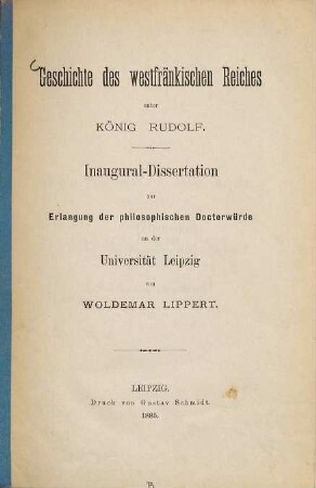 Geschichte des westfränkischen Reiches unter König Rudolf