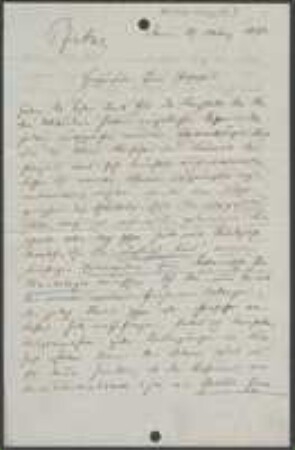 Brief von Ernst Hugo Heinrich Pfitzer an Unbekannt