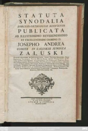 Statuta Synodalia Diœcesis Orthodoxæ Kijoviensi
