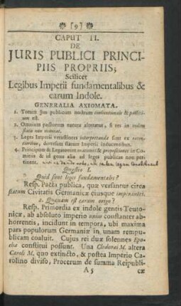 Caput II. De Iuris Publici Principiis Propriis; ...