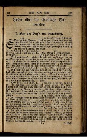 Lieder über die christliche Sittenlehre.