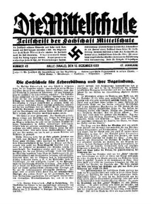 Die Hochschule für Lehrerbildung und ihre Begründung