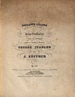 60 leçons : pour 2 guitarres à l'usage des commençans ; op. 168