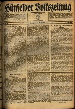 Ausgabe vom Freitag, den 16. April 1920.