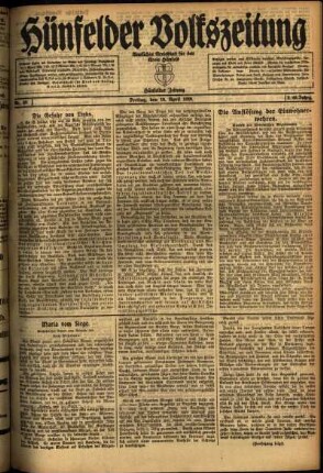 Ausgabe vom Freitag, den 16. April 1920.