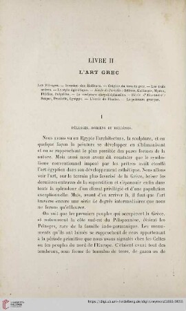 Livre II: L´art grec