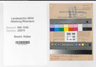 Entnazifizierung Walter Brecht , geb. 20.12.1891 (Bahnsekretaer)