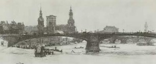 Dresden: Elbufer mit Augustusbrücke