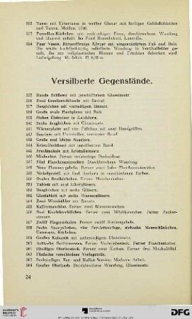 Versilberte Gegenstände (Nr. 535-568)