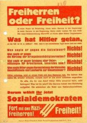 Wahlflugblatt der SPD