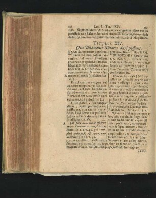 Titulus XIV. Qui Testamento Tutores dari possunt.