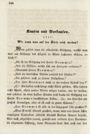 Kaufen und Verkaufen, oder: Wie kann man auf der Börse reich werden?