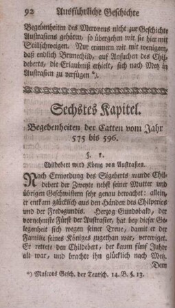 Sechstes Kapitel. Begebenheiten der Catten vom Jahr 575 bis 596.