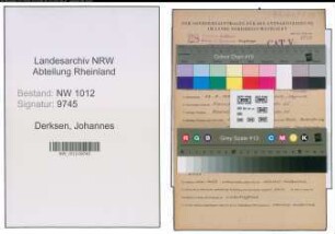 Entnazifizierung Johannes Derksen , geb. 29.08.1899 (Sekretaerin)