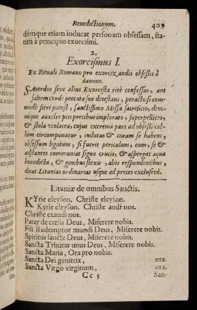 409-419, Exorcismus I; ...