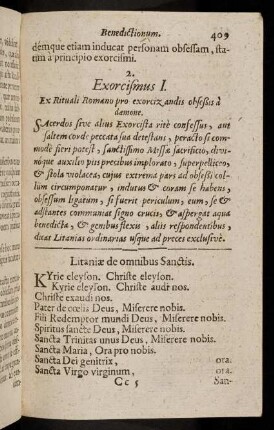 409-419, Exorcismus I; ...