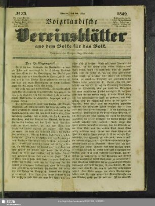 Voigtländische Vereinsblätter : aus dem Volke für das Volk