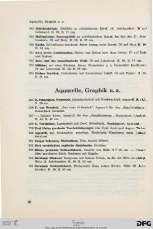 Aquarelle (Nr. 225-235)