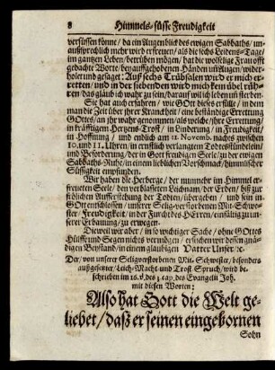 [Textus] [16. v. des 3. cap. des Evangelii Joh.]